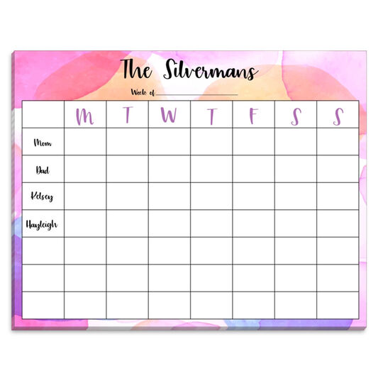Watercolor Family Weekly Scheduler